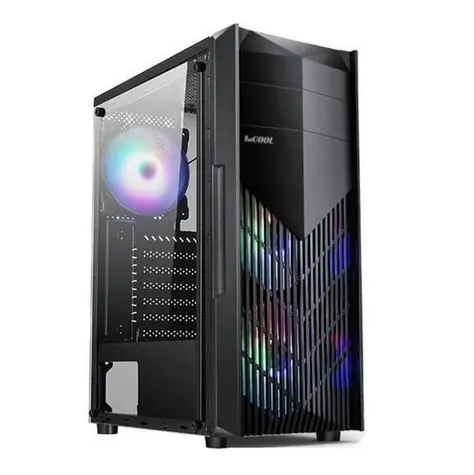 1stCool MONSTER EVO czarny / Obudowa PC / Mid Tower / ATX, micro-ATX, Mini-ITX / 2x wentylator RGB / USB 3.0