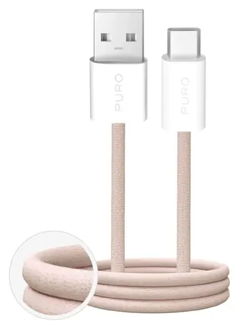 Puro Fabrik beżowy / Kabel danych / USB-A - USB-C / 1,5 m / 10 W / pleciony