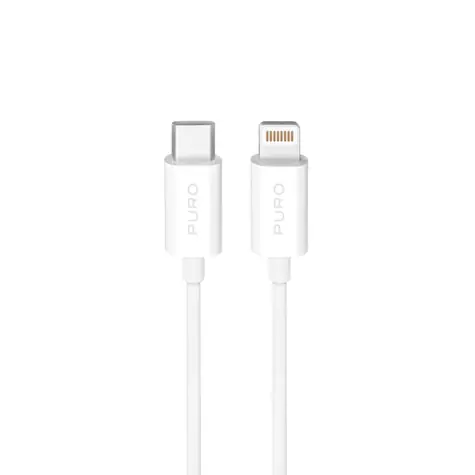 Puro TPE Cable USB-C (M) - Lightning (M) biały / Kabel danych / 2 m / 20 W