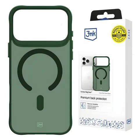 3mk Smoke MagCase zielone, przezroczyste / Etui / MagSafe / Apple iPhone 17 Pro