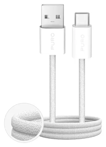 Puro Fabrik 2.0 biały / Kabel danych / USB-A / USB-C / 10 W / 1,5 m