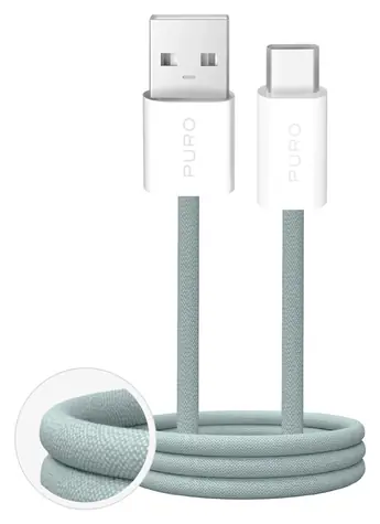 Puro Fabrik 2.0 zielony / kabel danych USB-A - USB-C / pleciony / 10 W / 1,5 m