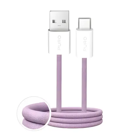 Puro Fabrik 2.0 różowy / kabel USB-A - USB-C / pleciony / 10 W / 1,5 m