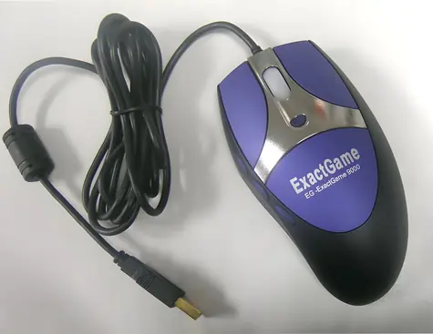 EXACTGAME EG-ExactGame9000 czarno-niebieska / Mysz gamingowa / Laserowa / 2000 DPI / Przewodowa USB / 7 przycisków / Dla osób praworęcznych