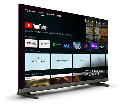 32-calowy Philips 32HFL4518/12 czarny / Telewizor hotelowy / HD / LED / Android TV / DVB-T T2 CS S2 / CI+ / głośniki 20 W
