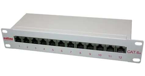 Roline Patch panel 12 portów Cat6a / Patch panel / RJ-45 / 19" / 1U