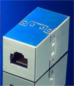 Cable RJ45 STP CAT5e złącze srebrne / Złącze sieciowe / 2x RJ45 / ekranowany / prosty