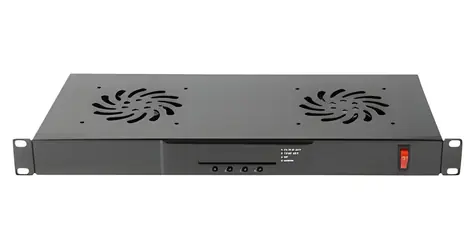 Panel wentylacyjny Lanberg 19" z wyświetlaczem LCD / Panel wentylacyjny / 1U / 2× wentylatory / termostat / 230 V