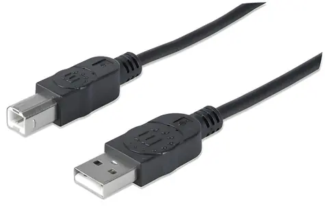 Manhattan USB 2.0 AB czarny / Kabel połączeniowy / 1,8 m / 480 Mbit/s