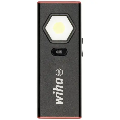 Latarka LED Wiha czarno-czerwona / Latarka / 1200 lm / LED COB / Ładowanie przez USB-C / IK07/IPX3