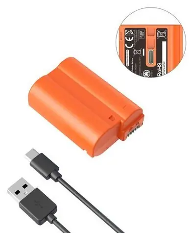 SmallRig 4966 pomarańczowy / Akumulator / Nikon EN-EL15c / Ładowanie przez USB-C / 2400 mAh