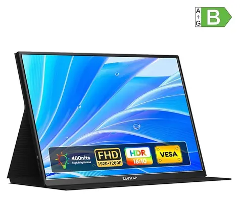 16" Zeuslap P16 / Monitor przenośny / IPS / WUXGA 1920 x 1200 / 120 Hz / USB-C / mini HDMI