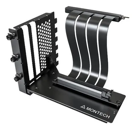 Kit montażowy Montech Vertical GPU + kabel riser PCIe 4.0 czarny / 20 cm