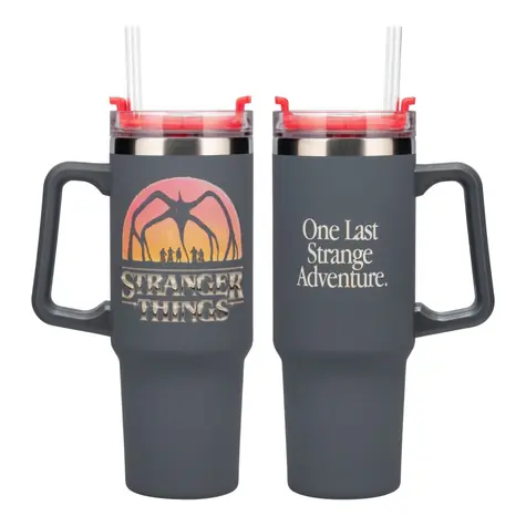 Kubek termiczny PALADONE Stranger Things / Stal nierdzewna / 1200 ml / Zamykana pokrywka