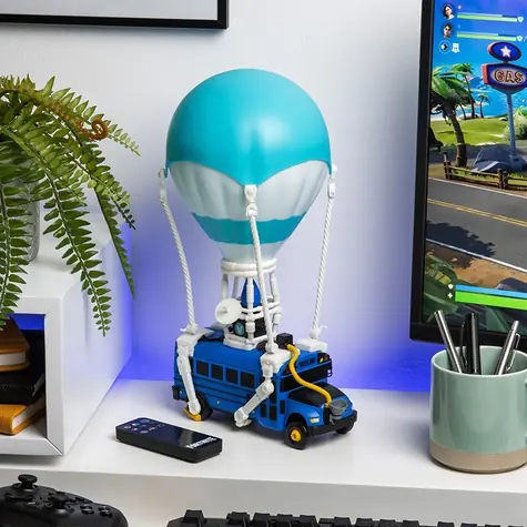 Lampa Paladone Fortnite Battle Bus / Lampa biurkowa RGB / Pilot / USB