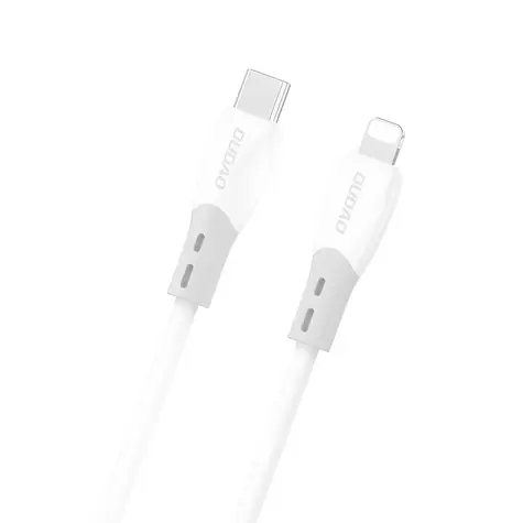 Kabel danych Dudao L25SX / USB-C / Lightning 30W / oplot silikonowy / 2 m / biały