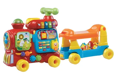 VTech ABC Train 3w1 / Rowerek biegowy, zabawka do ciągnięcia i plansza do gry / od 12 do 36 miesięcy