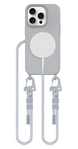 Tech-Protect MagNecklace Apple iPhone 15 Pro szary / Etui z paskiem na szyję / MagSafe