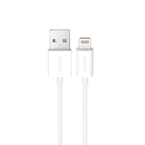 Puro TPE Cable USB-A - Lightning biały / Kabel danych / 2 m / 12 W
