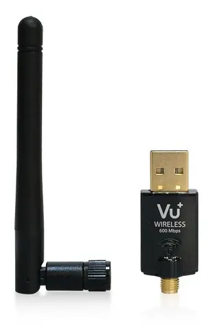 Karta sieciowa Wi-Fi USB VU+ 600 Mb/s z anteną / Karta sieciowa Wi-Fi USB / Dwuzakresowa 2,4 i 5 GHz / do 600 Mb/s / Antena 2 dBi