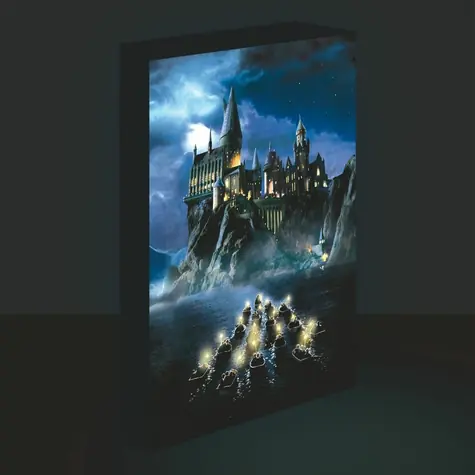 Obraz LED piramida Hogwart Harry Potter / Obraz / 30x40 cm / Podświetlenie LED