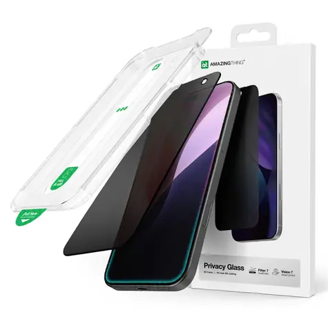AmazingThing Titan Vision 7 / Szkło ochronne / Filtr prywatyzujący / Apple iPhone 17 Pro