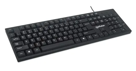 Klawiatura USB Manhattan czarna / Klawiatura / przewodowa / USB / 104 klawisze / klawiatura numeryczna