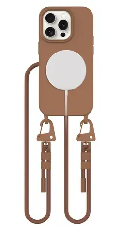 Tech-Protect MagNecklace brązowy / Osłona na pasek na szyję / MagSafe / Apple iPhone 15 Pro