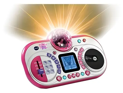 VTech Kidi Super Star DJ Studio 80-531704 czarno-różowy / Mikser DJ z mikrofonem / Nagrywanie piosenek / od 6 lat