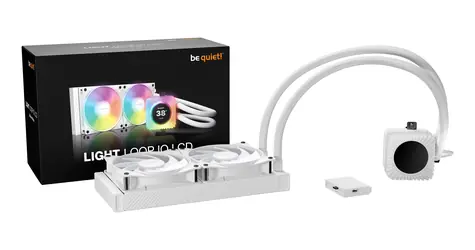 Be quiet! Light Loop IO LCD 240 mm biały / Chłodzenie wodne procesora / 2 wentylatory 120 mm / Wyświetlacz IPS 2,1" / Dioda LED RGB