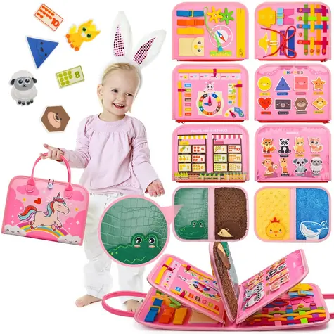 2KIDS TOYS sensoryczna książeczka edukacyjna Jednorożec 4 / od 3 lat