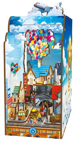 2Kids Toys Bookend House in the Clouds / Drewniana układanka 3D / 203 elementy / drewno / 14+