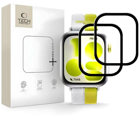 Szkło ochronne Tech-Protect Flex+ Huawei Watch Fit 5 czarne / Szkło ochronne / Szkło hybrydowe / 2 szt.