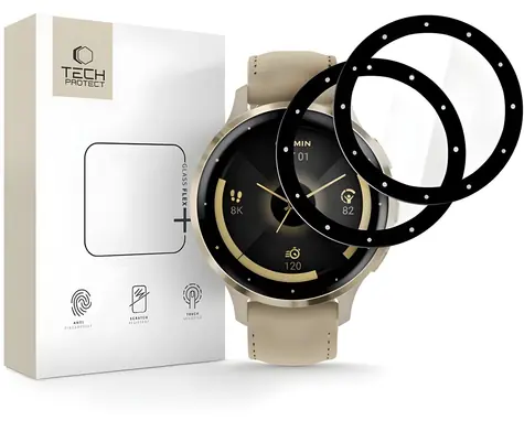 Szkło Tech-Protect Flex+ Garmin Venu 3S czarne / Szkło hybrydowe / 2 szt.