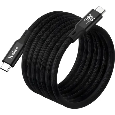 YENKEE YCU MAGNETIC 05 czarny / kabel USB-C/USB-C / 1,5 m / 240 W / 20 Gb/s