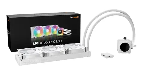 Be quiet! Light Loop IO LCD 360 mm biały / Chłodzenie wodne procesora / 3 wentylatory 120 mm / Wyświetlacz IPS 2,1" / Dioda LED RGB