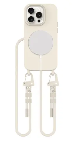 Tech-Protect MagNecklace beżowy / Etui / Apple iPhone 15 Pro / MagSafe / ze smyczą
