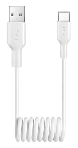 Puro Spiral kabel danych biały / Kabel danych / USB-A - USB-C / 10 W / 1 m