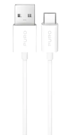 Puro TPE biały / Kabel danych / USB-A - USB-C / 10 W / 3 m