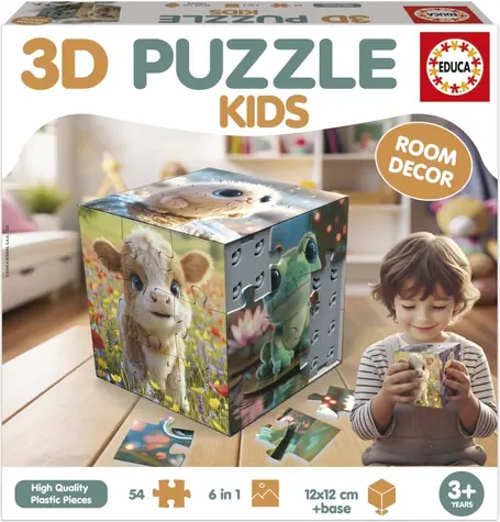 Educa Puzzle 3D Kostka Zwierzęta / 54 elementy