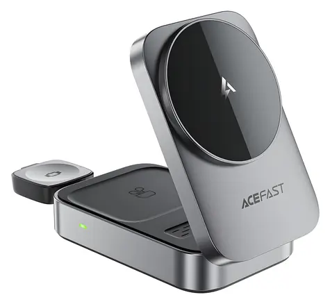Acefast E22 szary / Ładowarka bezprzewodowa / Zgodna z MagSafe / 3 w 1