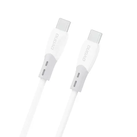 Dudao L25SC biały / Kabel danych / USB-C - USB-C / 60W / 2 m / oplot silikonowy