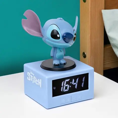 Budzik PALADONE Stitch Icon / Lampka nocna / Funkcja drzemki / 3 baterie AA