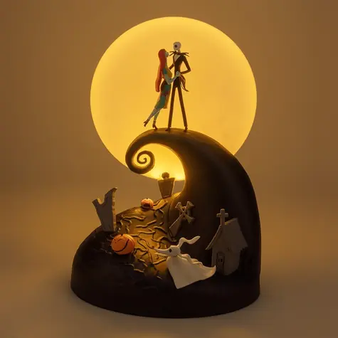 PALADONE Nightmare Before Christmas - lampa panoramiczna / Diorama Jack & Sally / podświetlenie RGB / USB