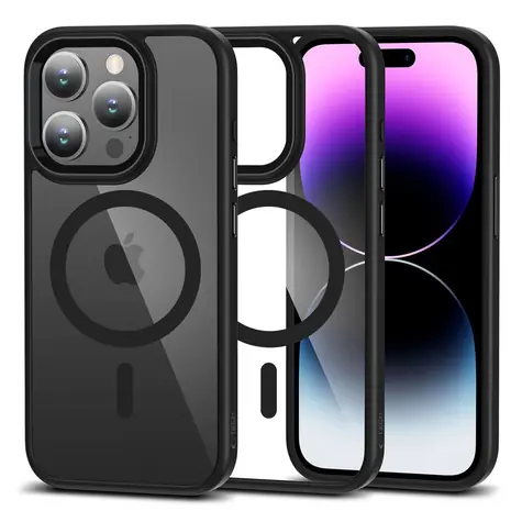 Tech-Protect MagMat przezroczysty czarny / Etui / Apple iPhone 15 Pro / MagSafe