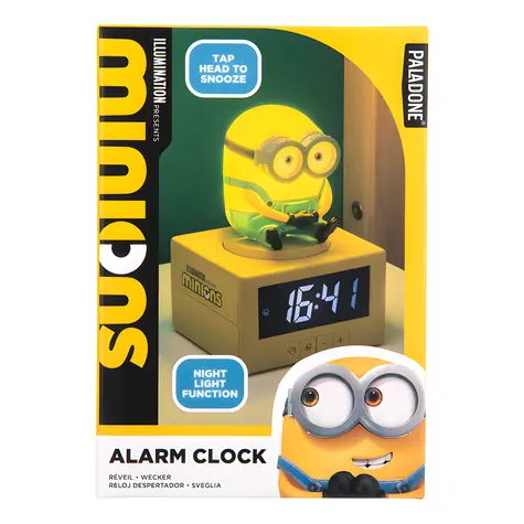 Minionki Paladone / Budzik / Lampka nocna / Drzemka / 3 baterie AA