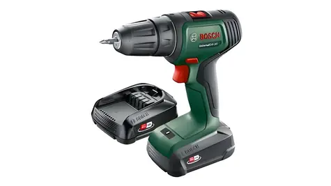 BOSCH UniversalDrill 18V zielono-czarna / Wiertarko-wkrętarka akumulatorowa / 1450 obr./min / 32 Nm / uchwyt 10 mm / 2 x 1,5 Ah / walizka