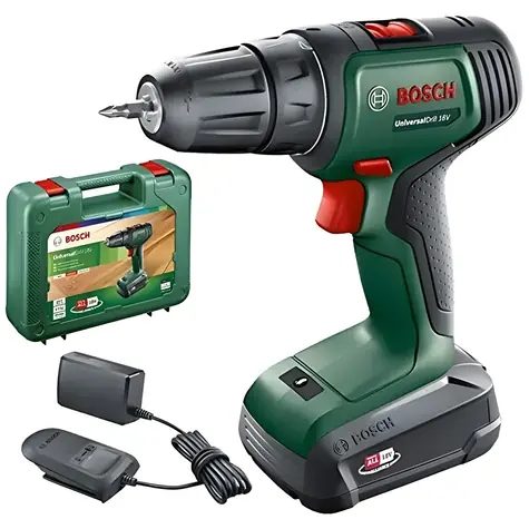 Wiertarko-wkrętarka akumulatorowa BOSCH UniversalDrill 18 V / 18 V / 1450 obr./min / 32 Nm / uchwyt 10 mm