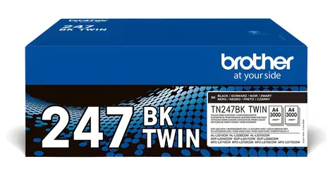 Brother TN-247BKTWIN czarny / Toner / duopack 2 szt. / wydajność 2 × 3000 stron / do DCP-L3550CDW itp.