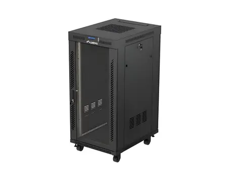 Lanberg FF01-6824-12BL czarny / Szafa rack / 19" / 24U / 600x800 mm / Nośność 1200 kg